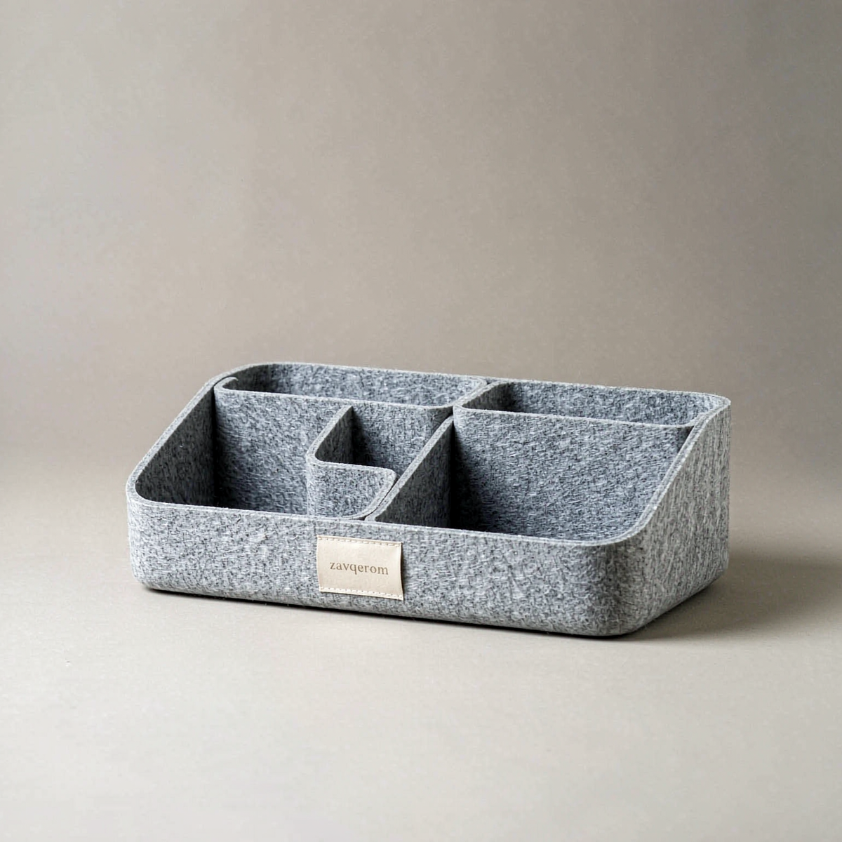 zavqerom Felt Desk Tray Organizer — Wool-Blend Felt Valet Tray with Phone Slot