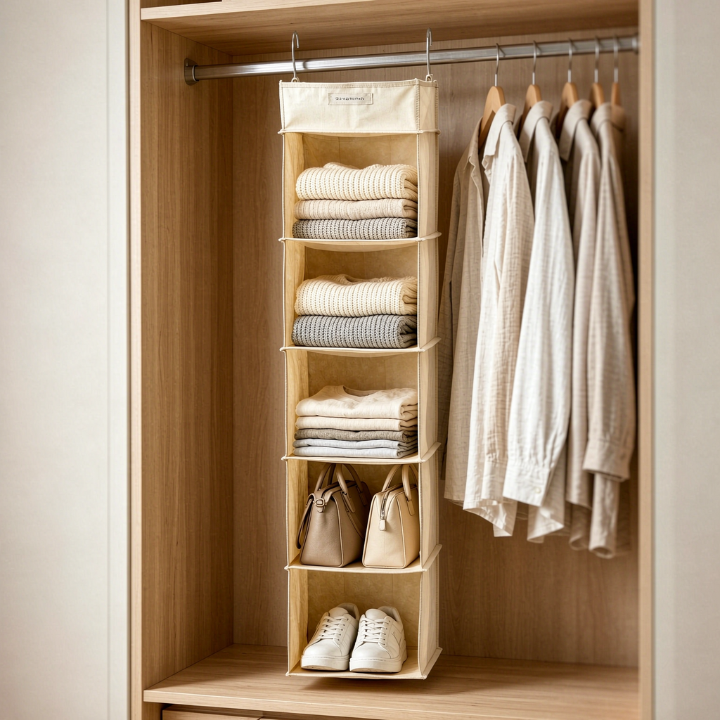 zavqerom 6-Shelf Hanging Closet Organizer — Vertical Wardrobe Storage