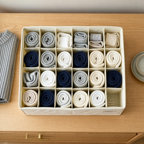 zavqerom 24-Cell Drawer Organizer — Honeycomb Grid for Underwear & Socks